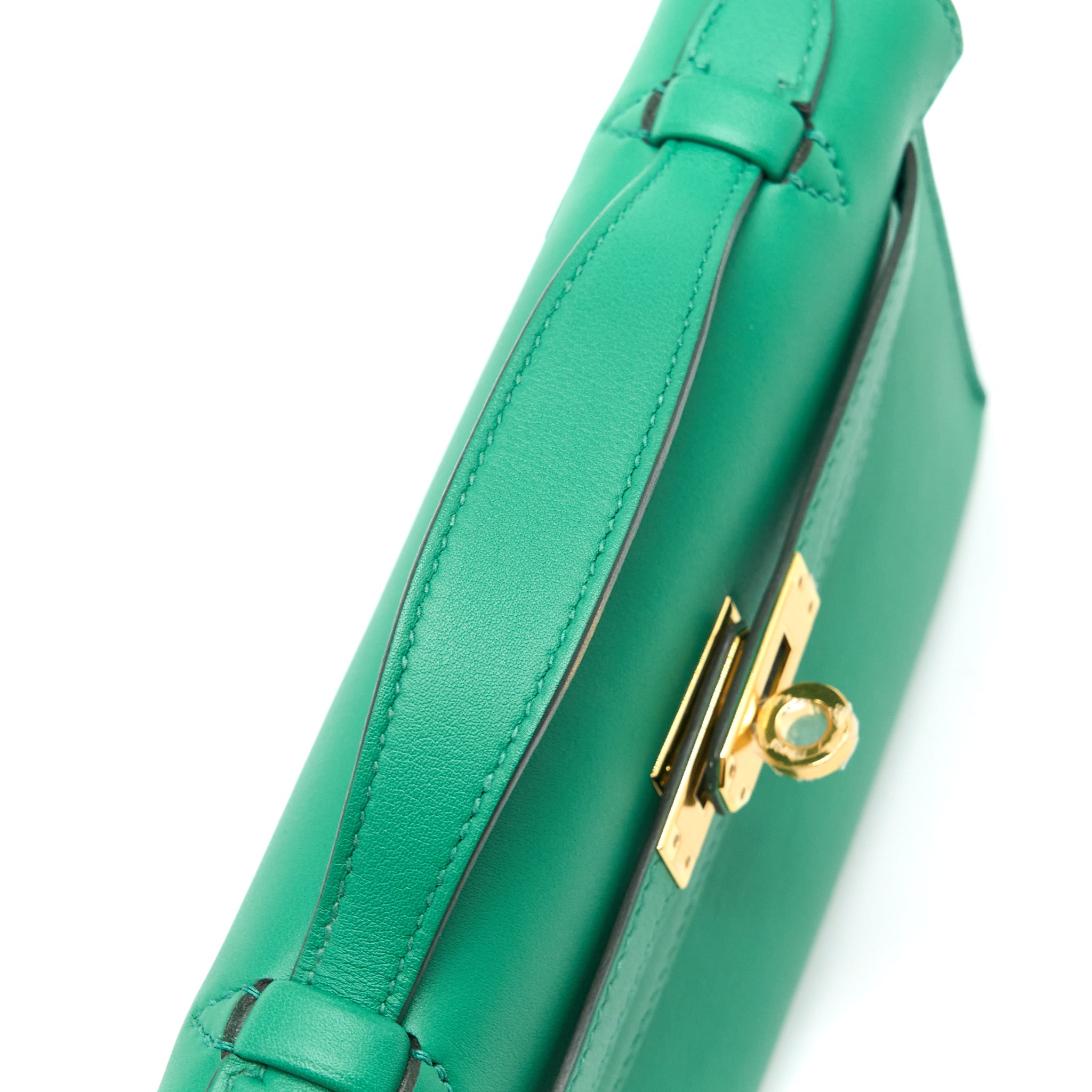 HERMES KELLY POCHETTE SWIFT U4 VERT VERTIGO GHW