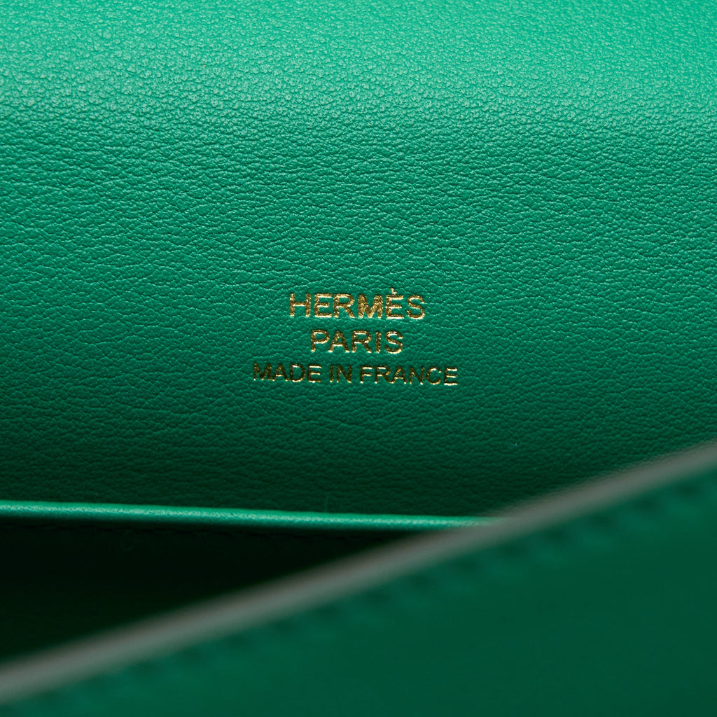 HERMES KELLY POCHETTE SWIFT U4 VERT VERTIGO GHW
