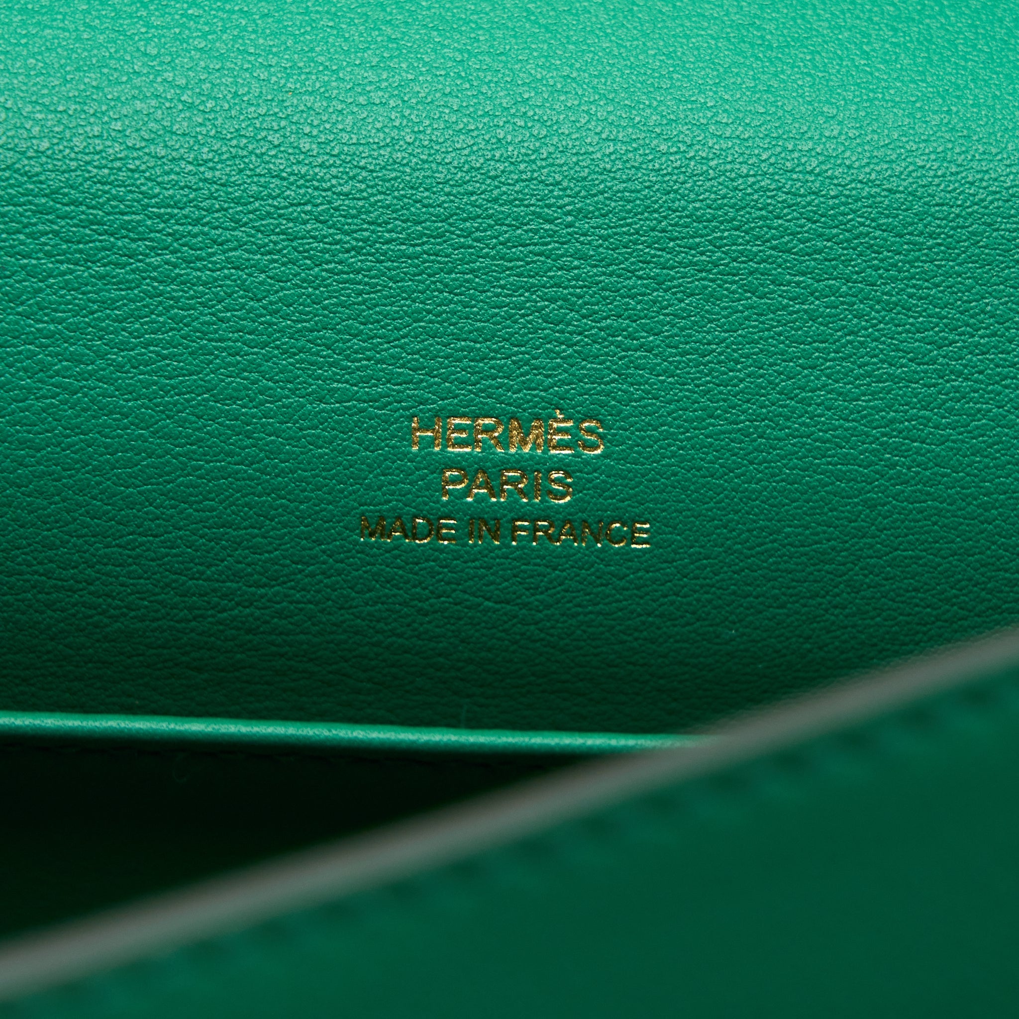 HERMES KELLY POCHETTE SWIFT U4 VERT VERTIGO GHW