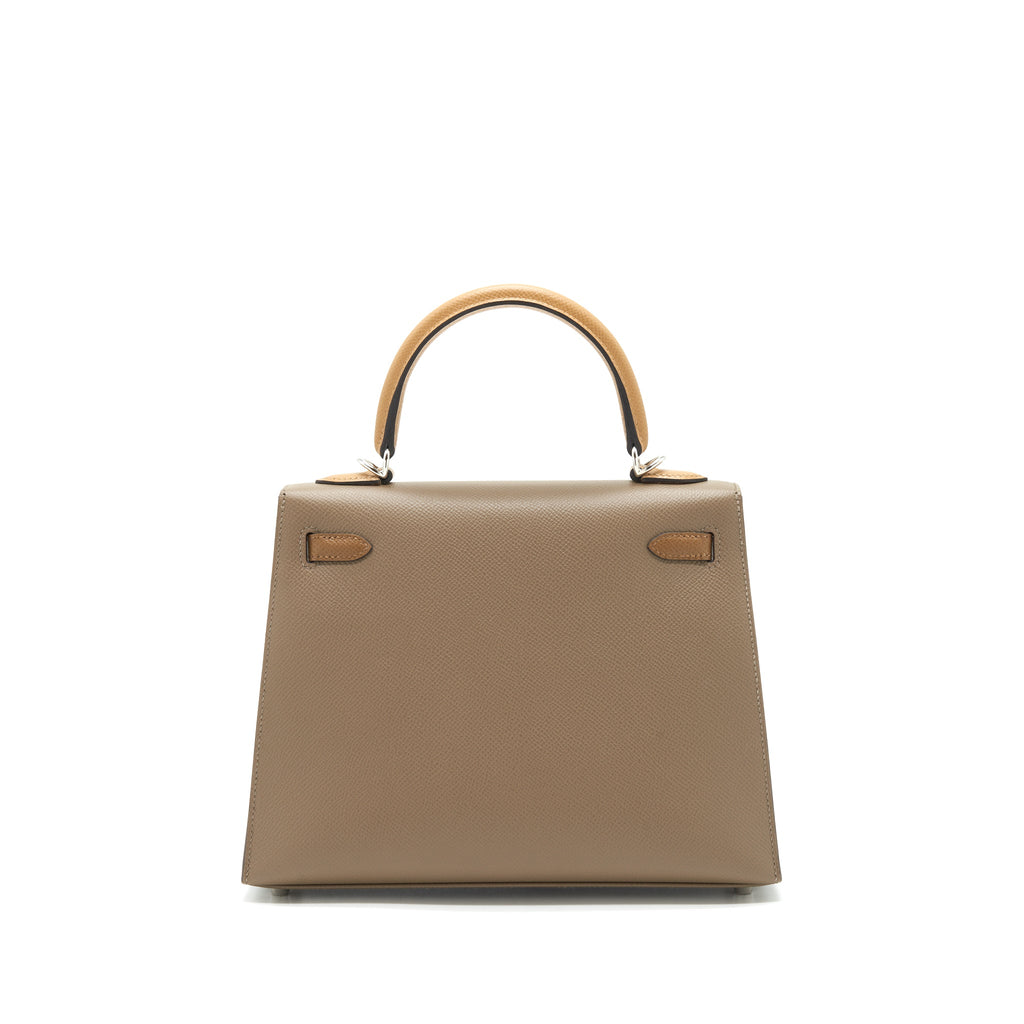 HERMES KELLY 25 SELLIER VEAU EPSOM ETOUPE/ALEZAN/BISCUIT SHW