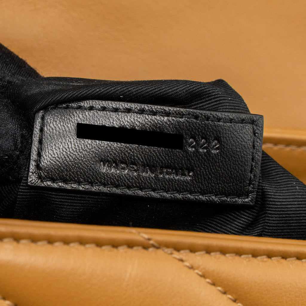 SAINT LAURENT TOY LOULOU TOY STRAP BAG CALFSKIN CARAMEL GHW