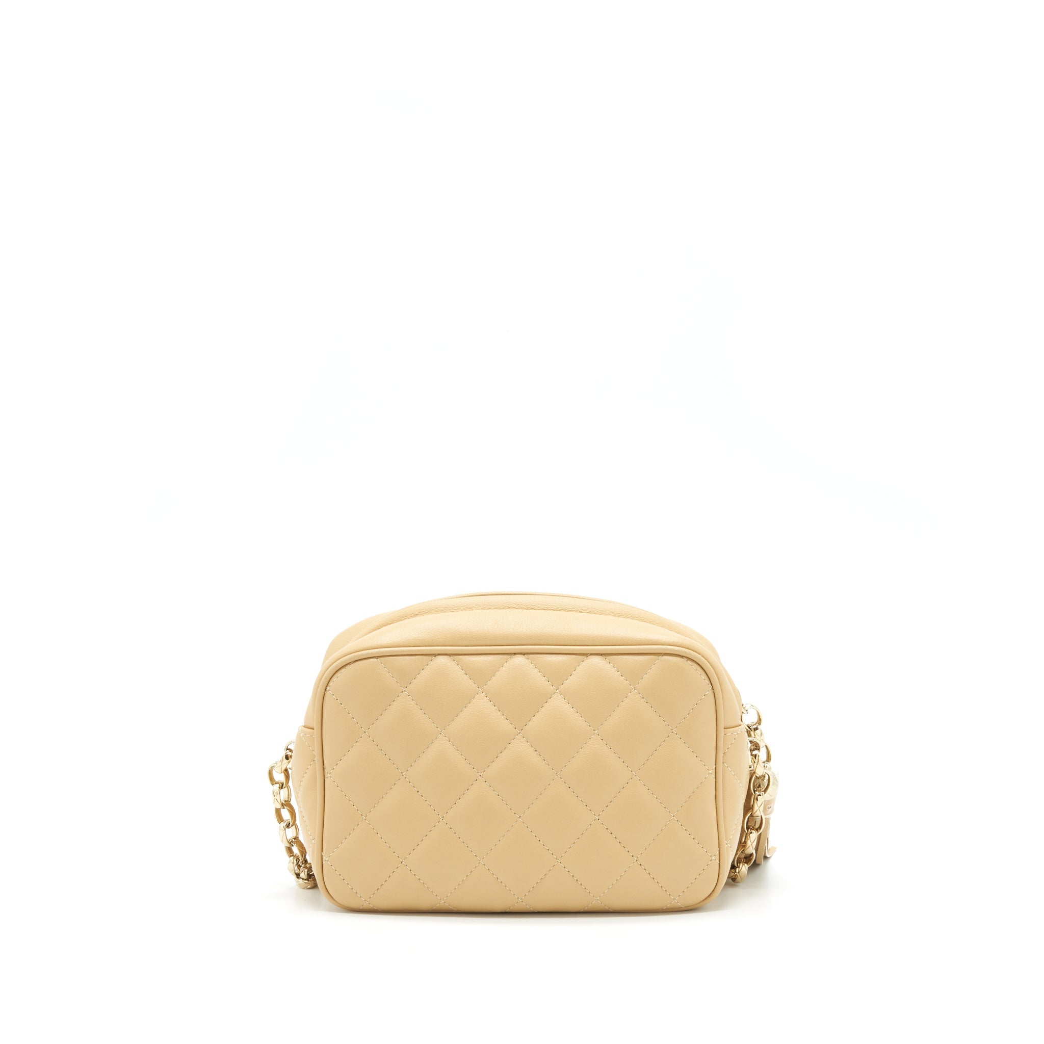 CHANEL CAMERA BAG LAMBSKIN BEIGE LGHW