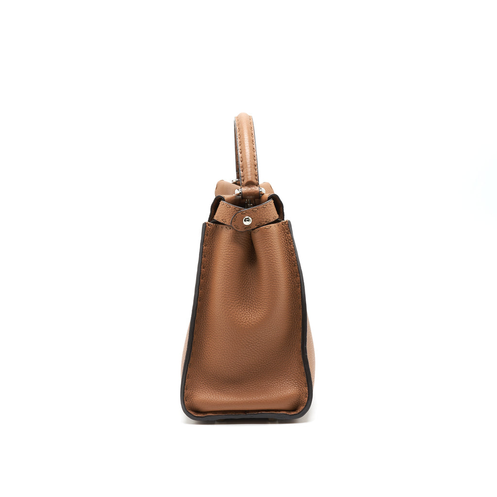 FENDI MEDIUM PEEKABOO BAG IN ROMANO LEATHER CARAMEL SHW