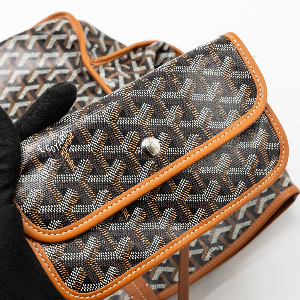 GOYARD ANJOU GM TOTE BAG GOYARDINE CANVAS BROWN/BLACK SHW