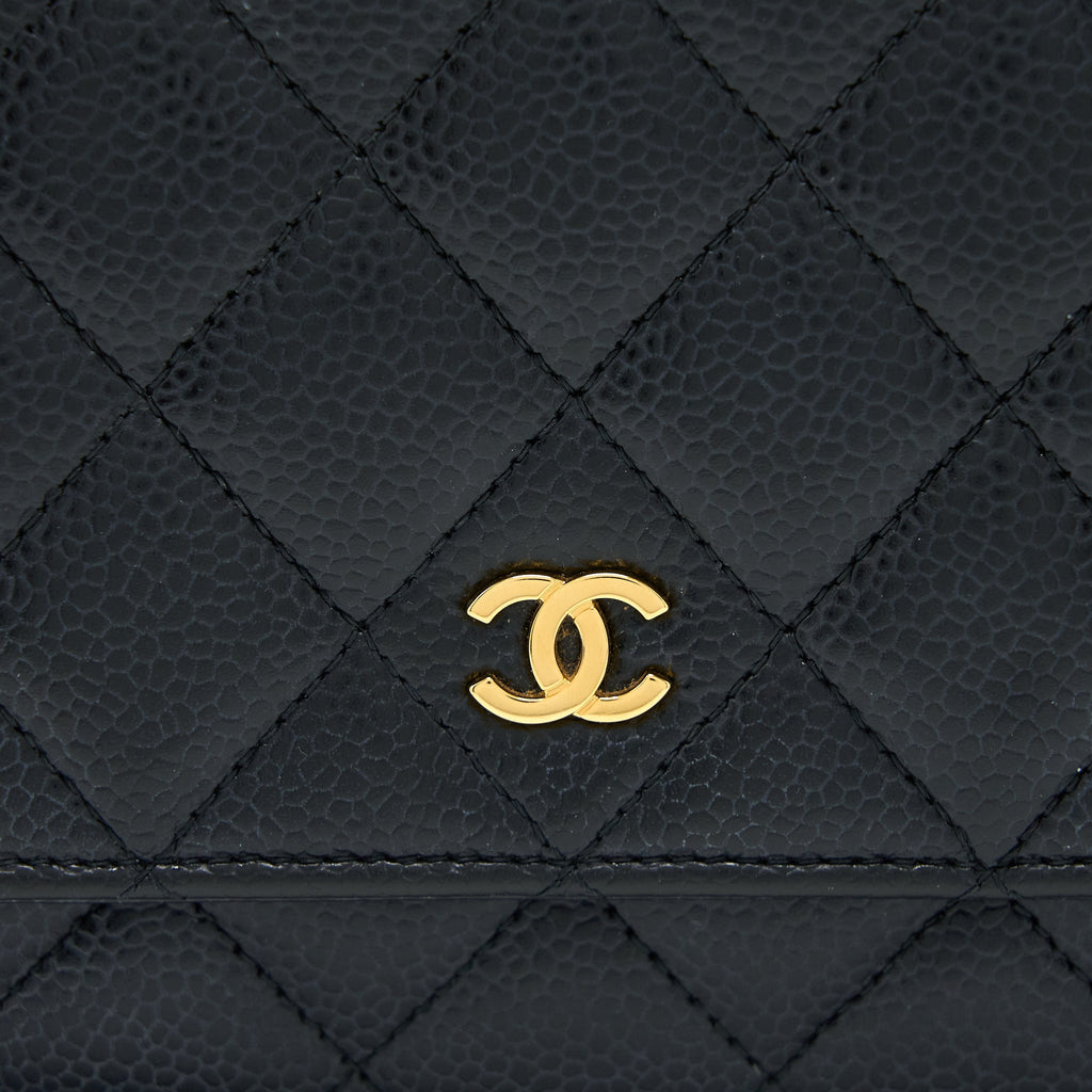 CHANEL CLASSIC WALLET ON CHAIN CAVIAR BLACK GHW