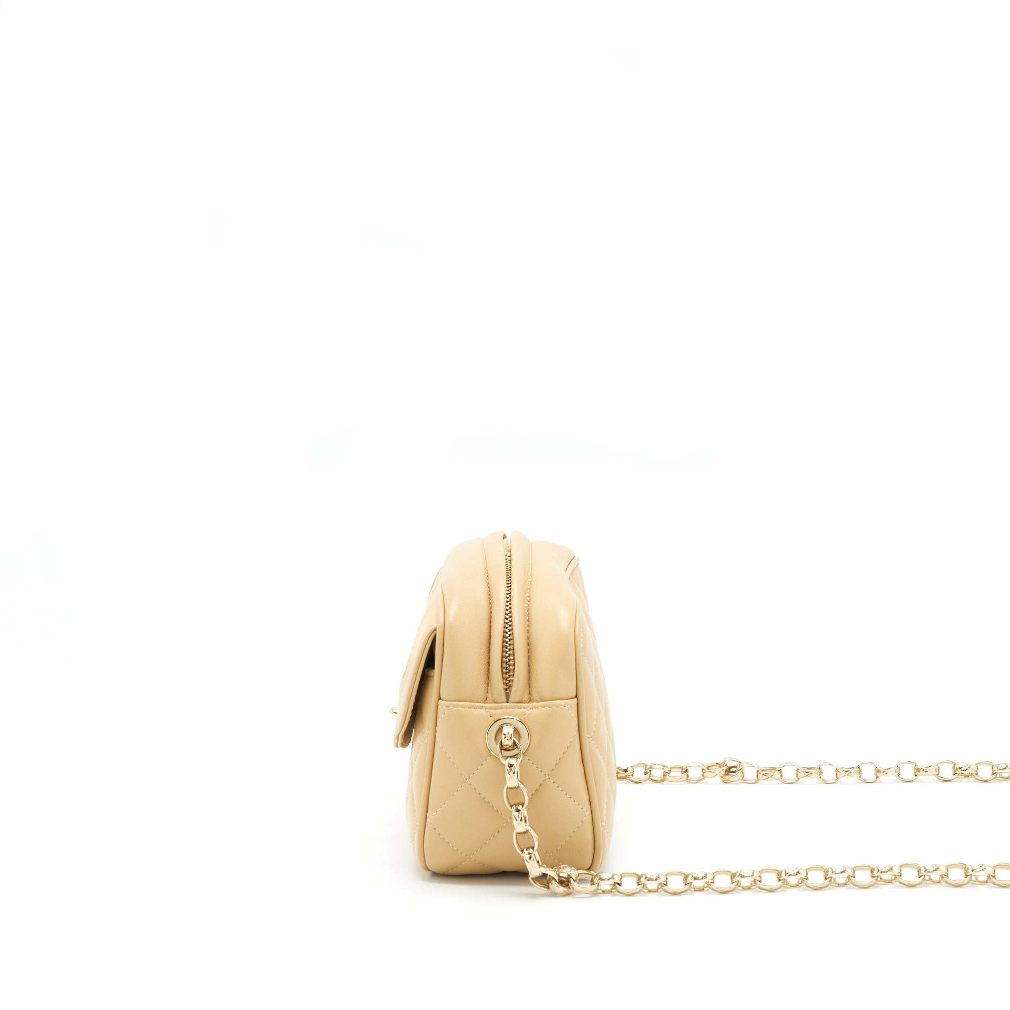CHANEL CAMERA BAG LAMBSKIN BEIGE LGHW