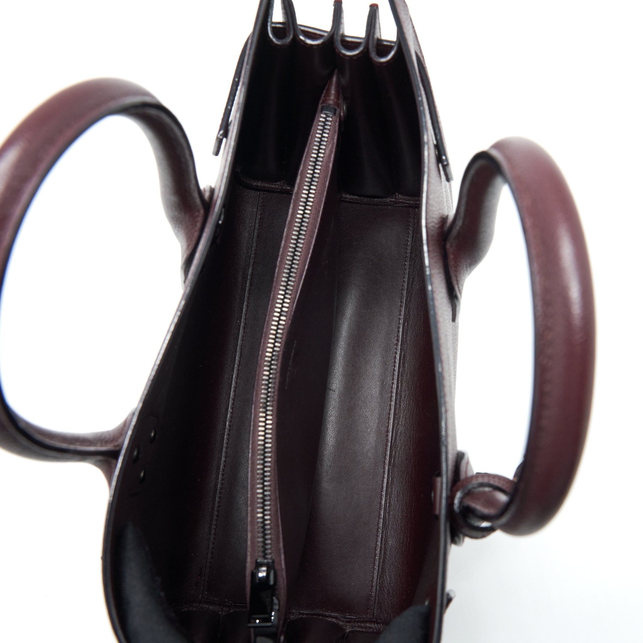 SAINT LAURENT/ YSL SAC DE JOUR CALFSKIN BURGUNDY BLACK HARDWARE