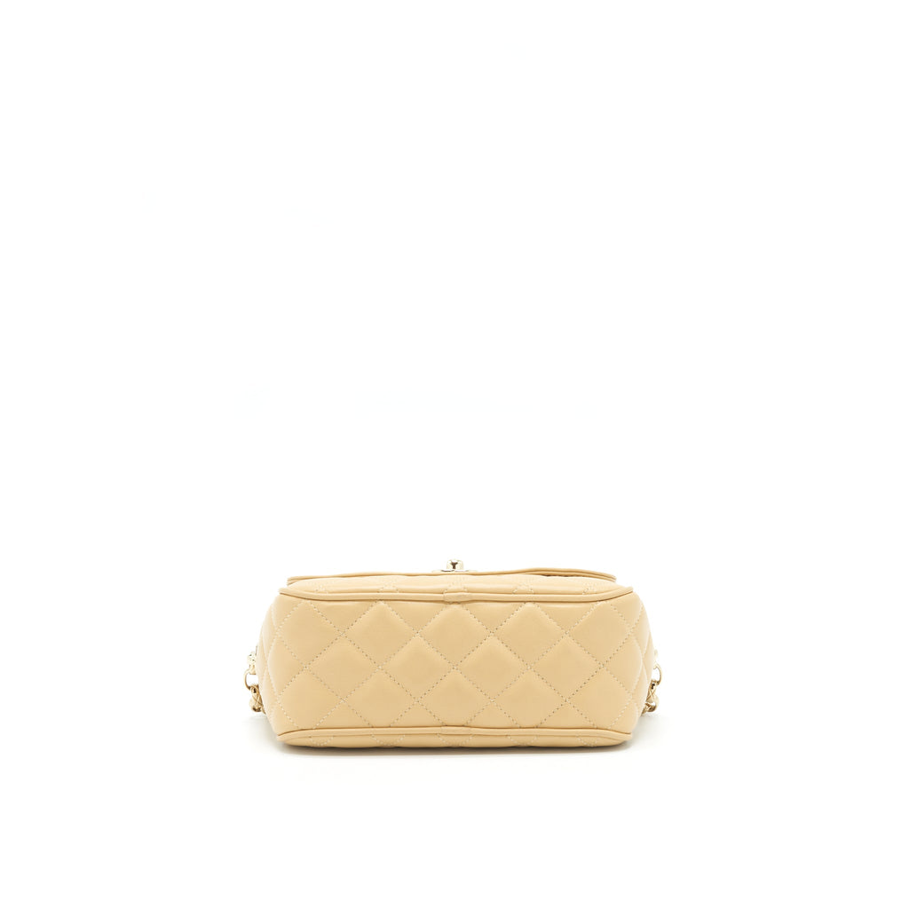 CHANEL CAMERA BAG LAMBSKIN BEIGE LGHW