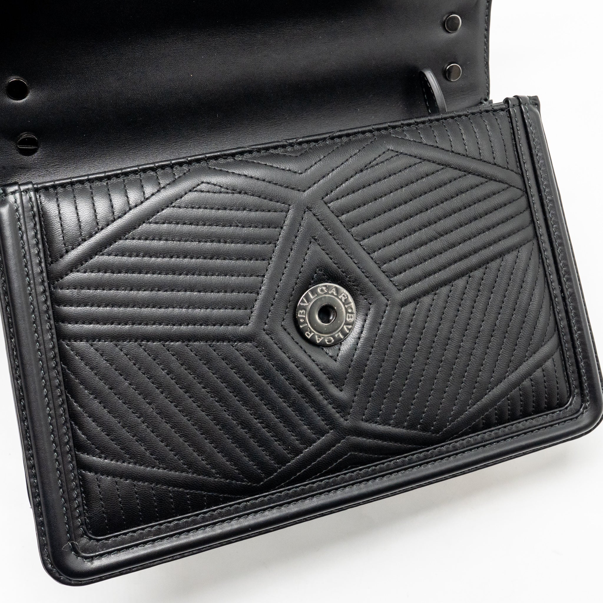 BVLGARI SERPENTI FOREVER FLAP BAG CALFSKIN BLACK RUTHENIUM HARDWARE