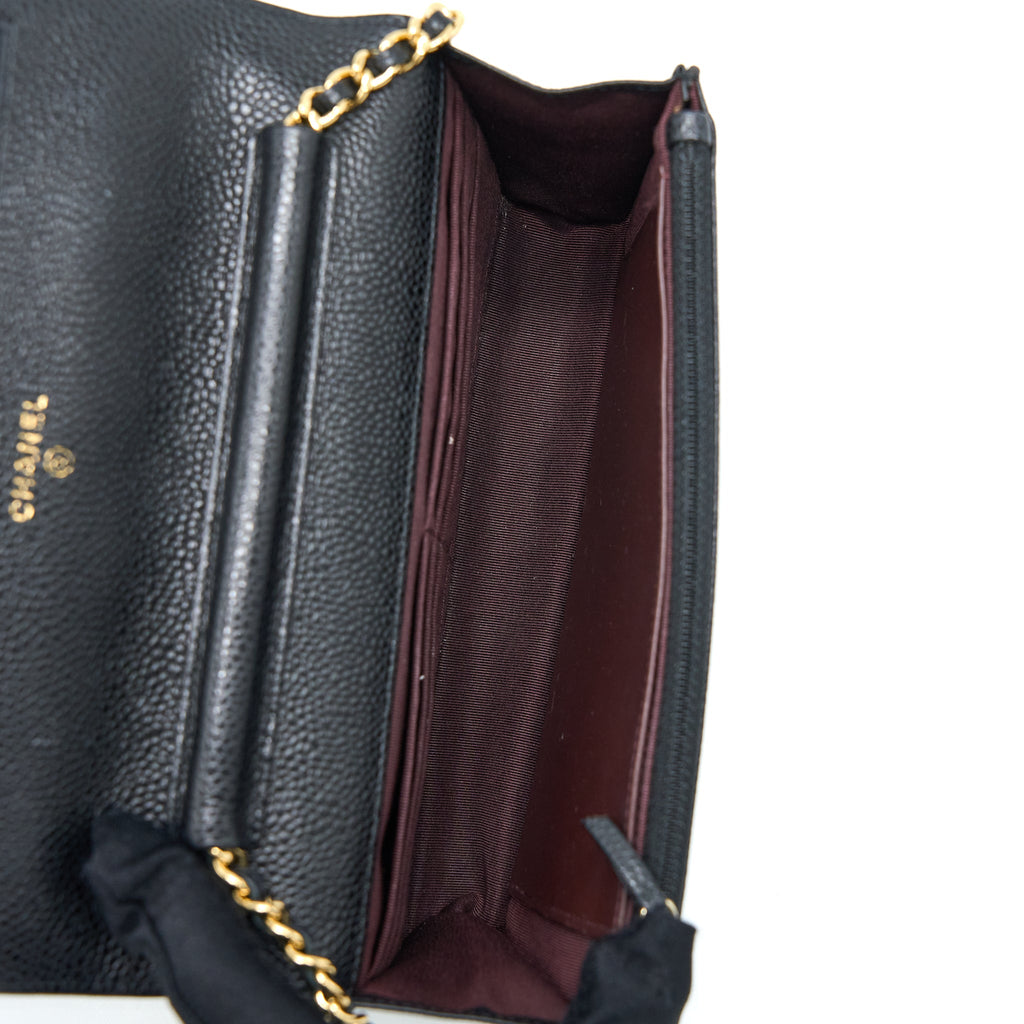 CHANEL CLASSIC WALLET ON CHAIN CAVIAR BLACK GHW