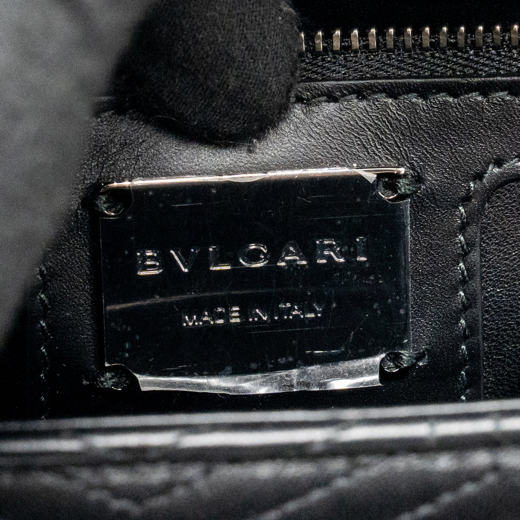 BVLGARI SERPENTI FOREVER FLAP BAG CALFSKIN BLACK RUTHENIUM HARDWARE
