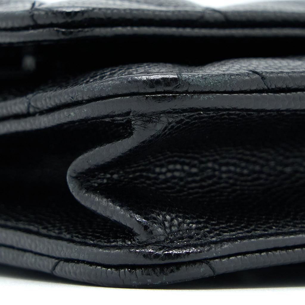 CHANEL QUILTED WALLET ON CHAIN CAVIAR SO BLACK
