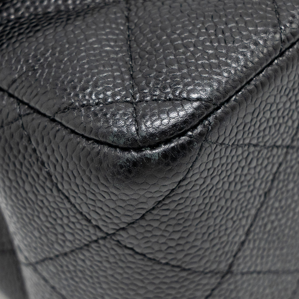 CHANEL JUMBO CLASSIC DOUBLE FLAP BAG CAVIAR BLACK GHW