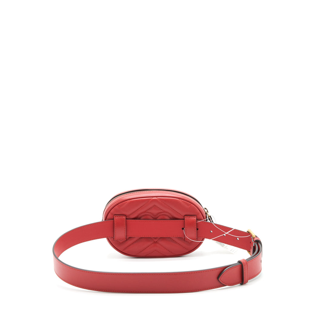 GUCCI SIZE85 GG MARMONT LEATHER BELT BAG RED