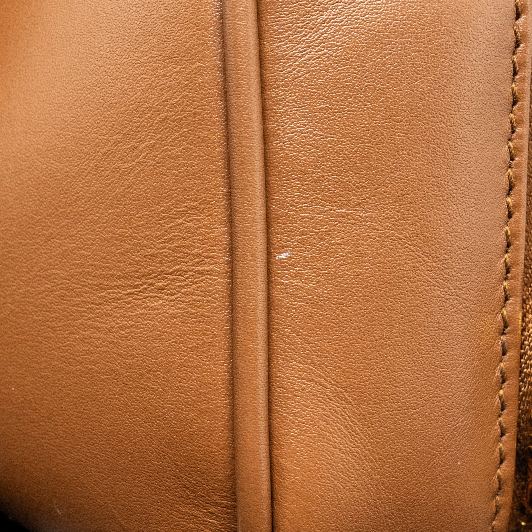 MIU MIU COGNAC ARCADIE LEATHER BAG GHW