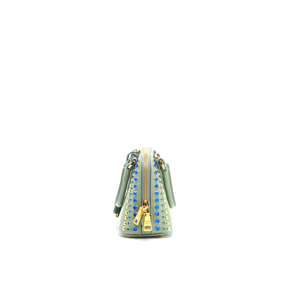PRADA SAFFIANO MINI CROSSBODY BAG LIGHT GREEN