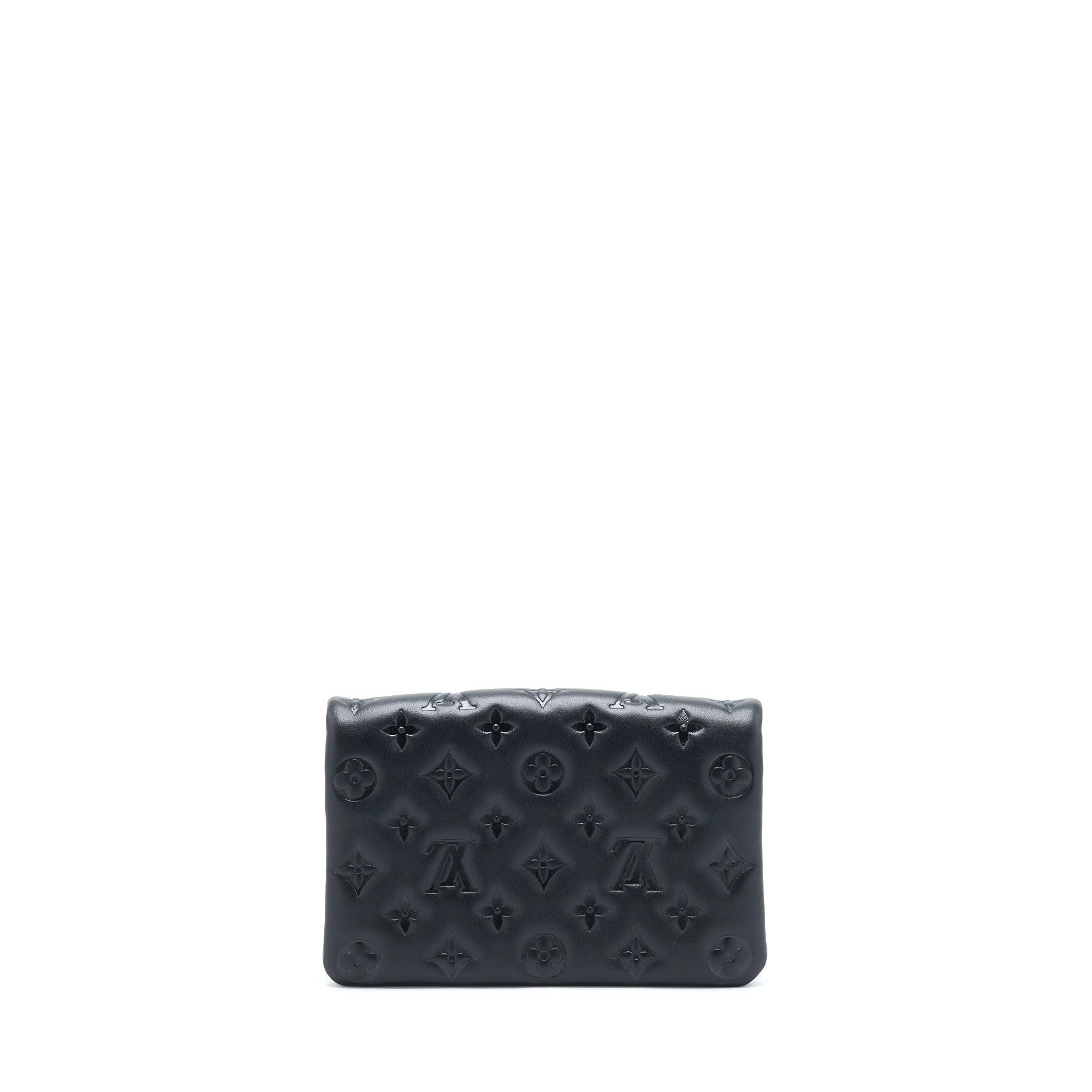 LOUIS VUITTON POCHETTE COUSSIN MONOGRAM-EMBOSSED LAMBSKIN BLACK GHW