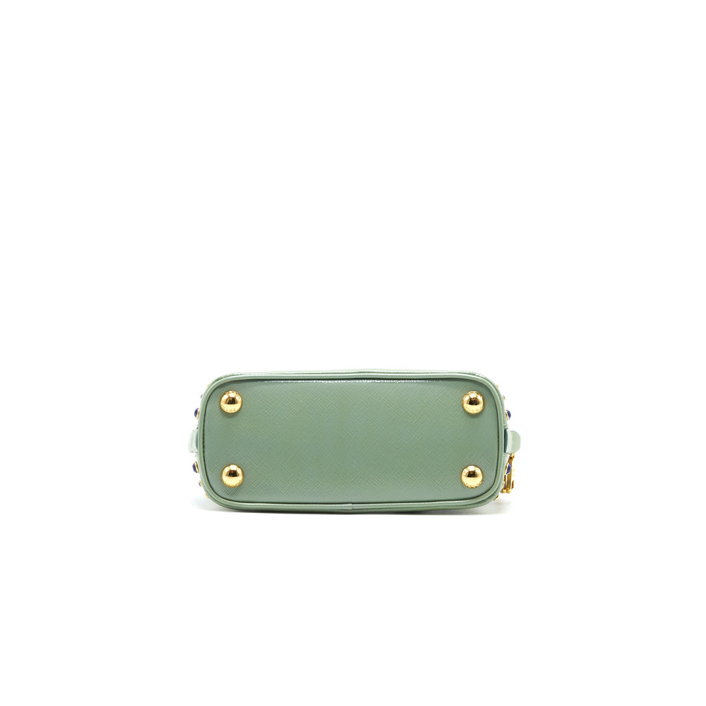 PRADA SAFFIANO MINI CROSSBODY BAG LIGHT GREEN