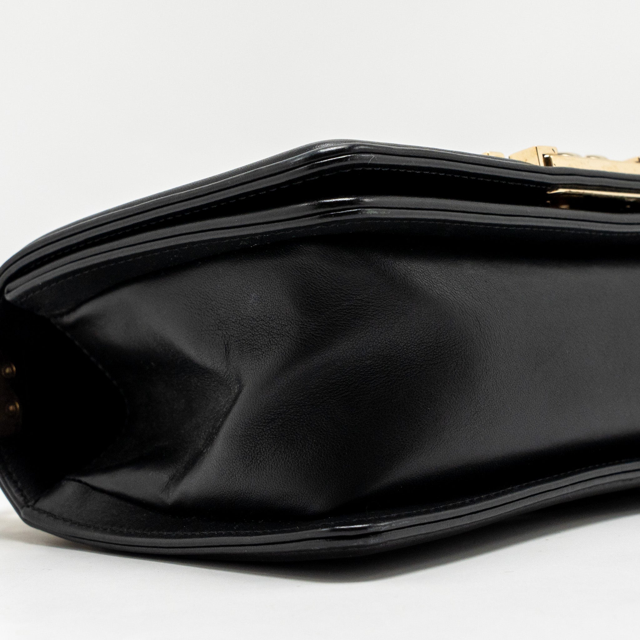 CHANEL SMALL CHEVRON BOY BAG LAMBSKIN BLACK LGHW