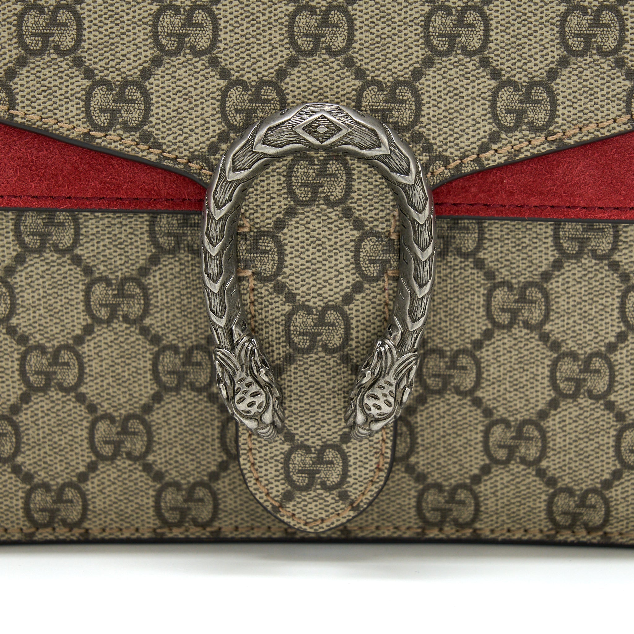 GUCCI MINI DIONYSUS SUPREME SUEDE RED CROSSBODY BAG SHW