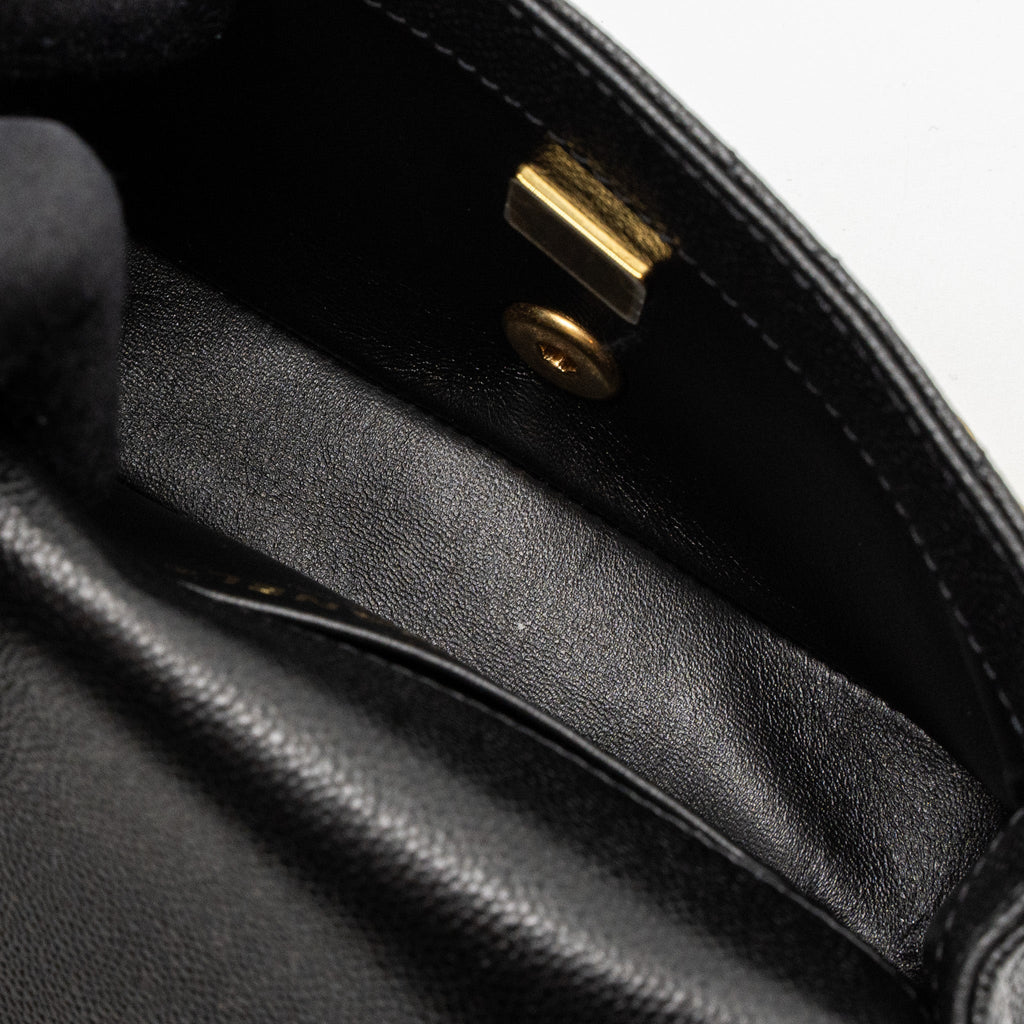 CHANEL 23P MINI COCO LOVE FLAP BAG CAVIAR BLACK BRUSHED GHW(MICROCHIP)