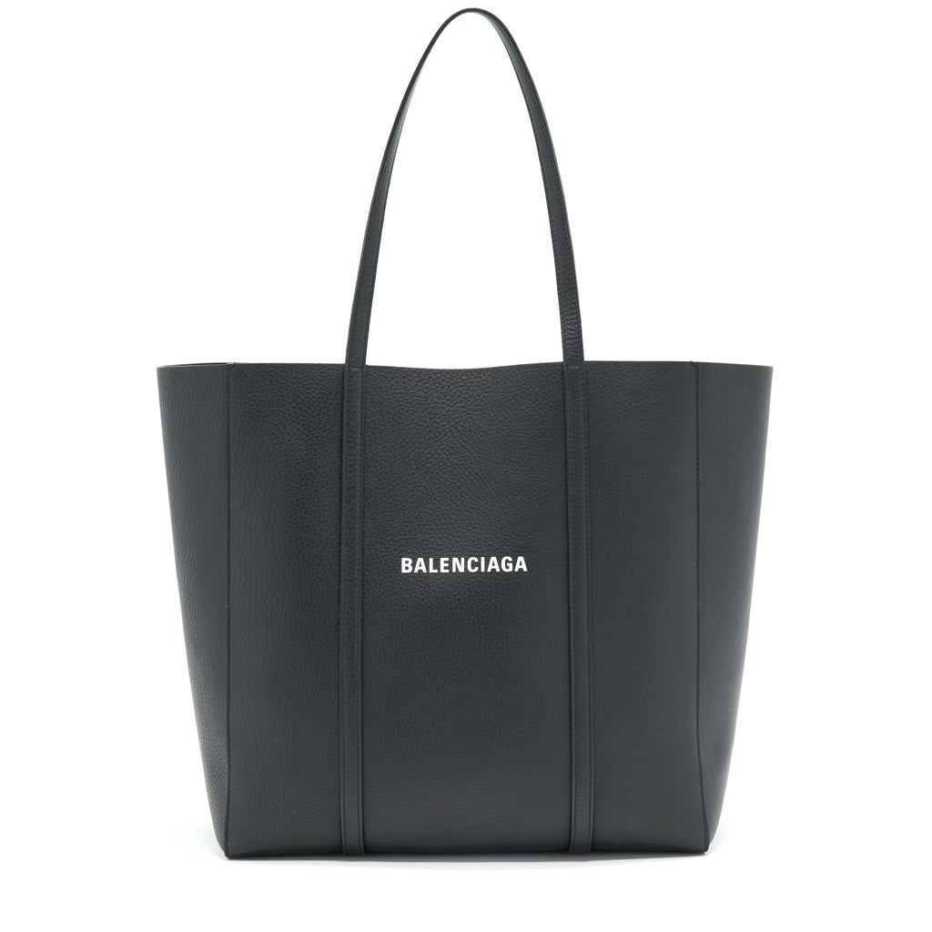 BALENCIAGA LEATHER SHOPPING TOTE BAG BLACK
