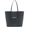 BALENCIAGA LEATHER SHOPPING TOTE BAG BLACK