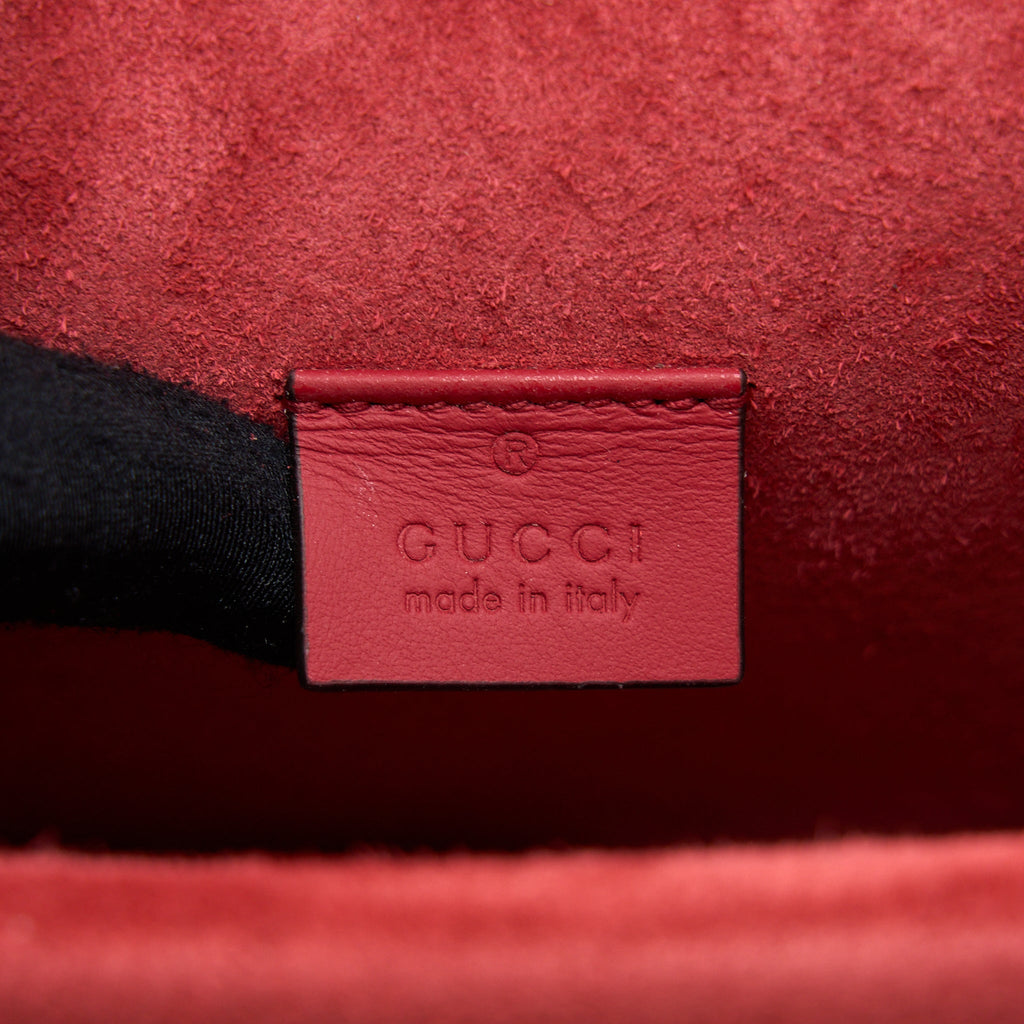GUCCI MINI DIONYSUS SUPREME SUEDE RED CROSSBODY BAG SHW