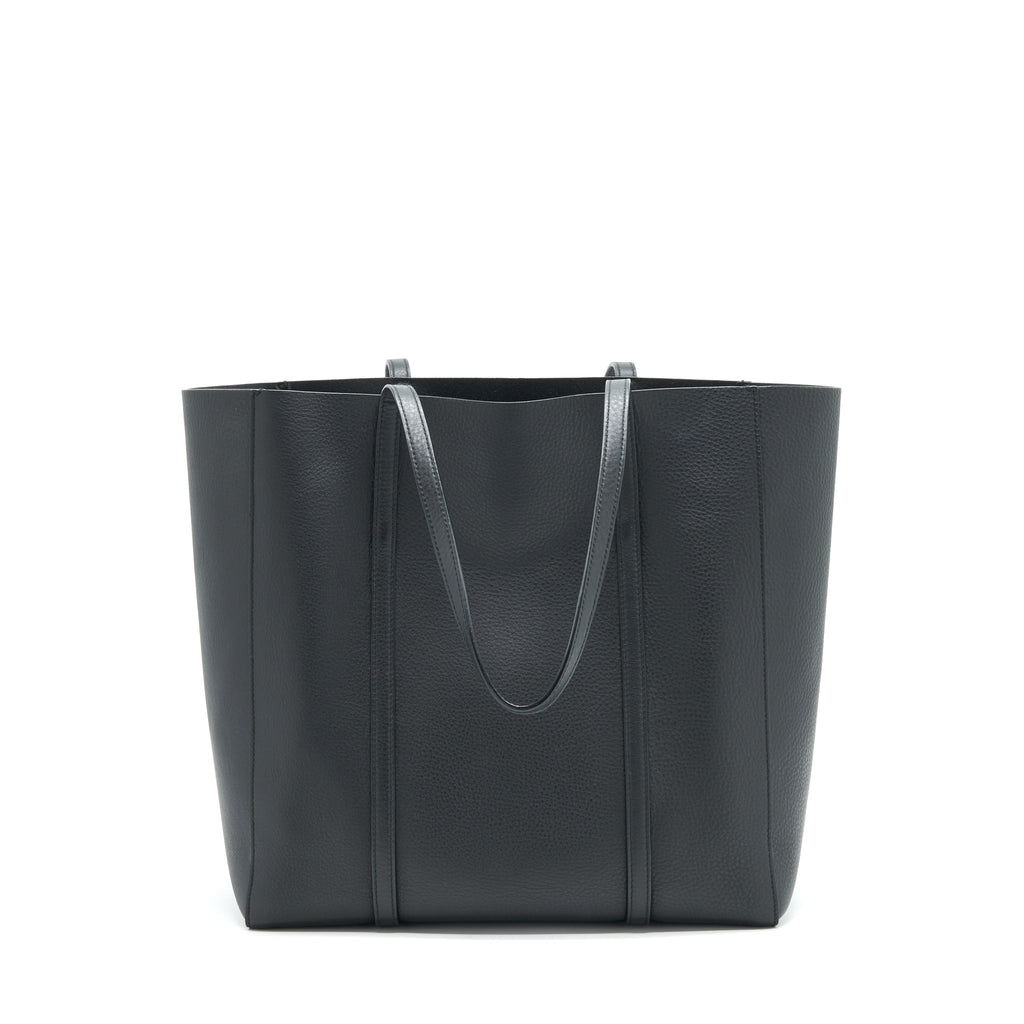BALENCIAGA LEATHER SHOPPING TOTE BAG BLACK