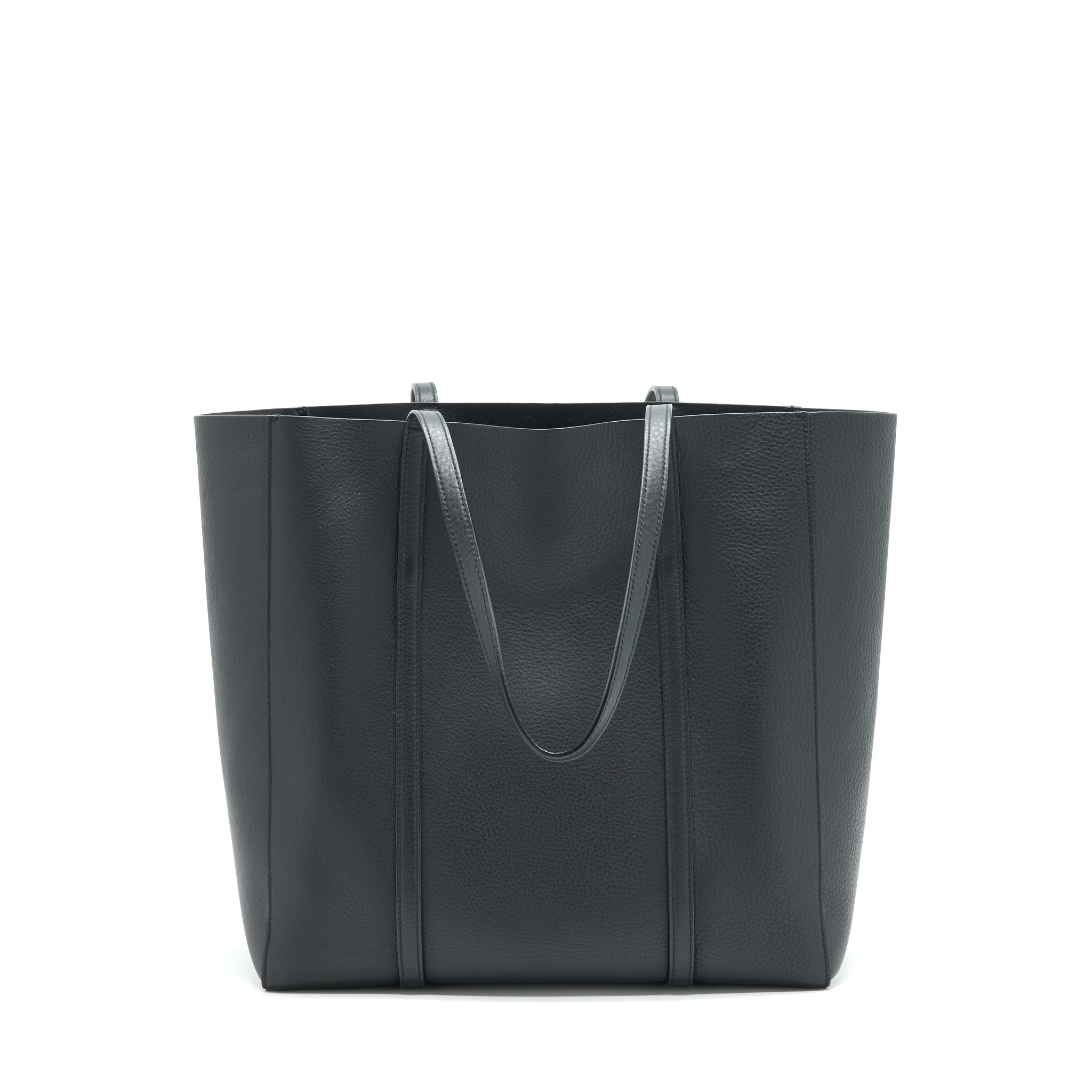 BALENCIAGA LEATHER SHOPPING TOTE BAG BLACK