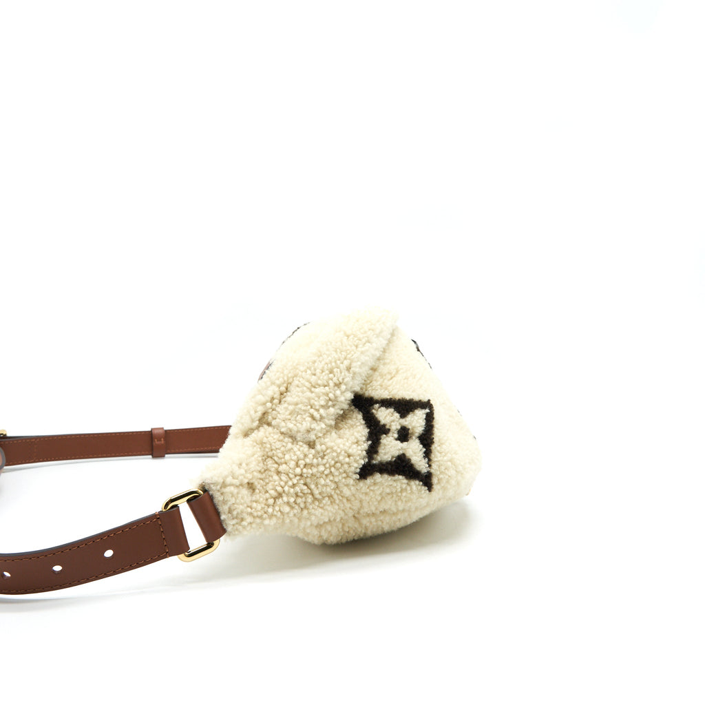 LOUIS VUITTON BUMBAG MONOGRAM TEDDY FLEECE BEIGE/BROWN