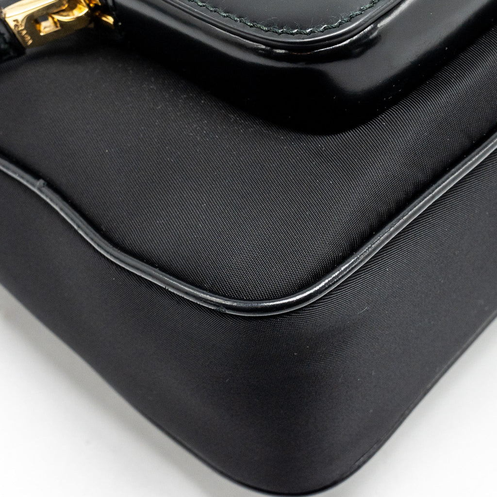 PRADA RE-NYLON MINI BAG NYLON/ CALFSKIN BLACK GHW