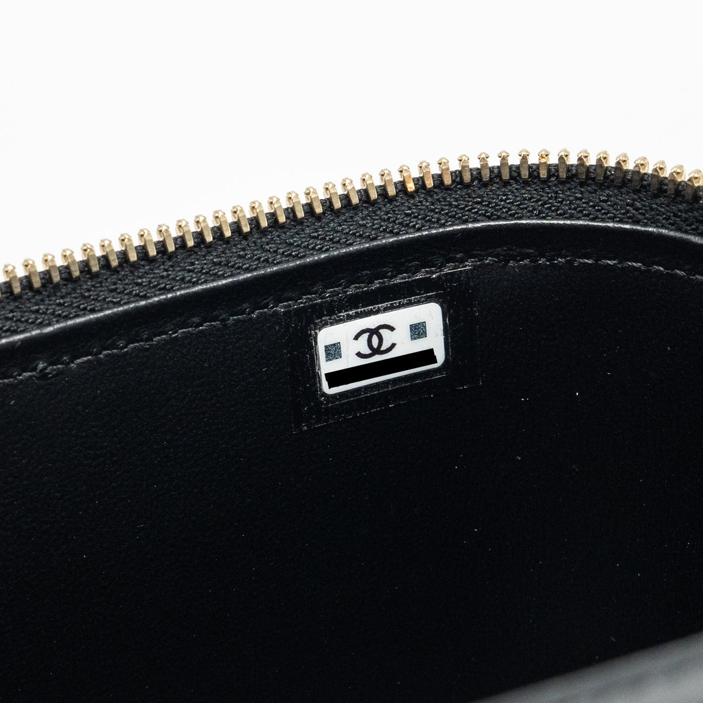 CHANEL TOP HANDLE LONG VANITY CASE LAMBSKIN BLACK LGHW (MICROCHIP)