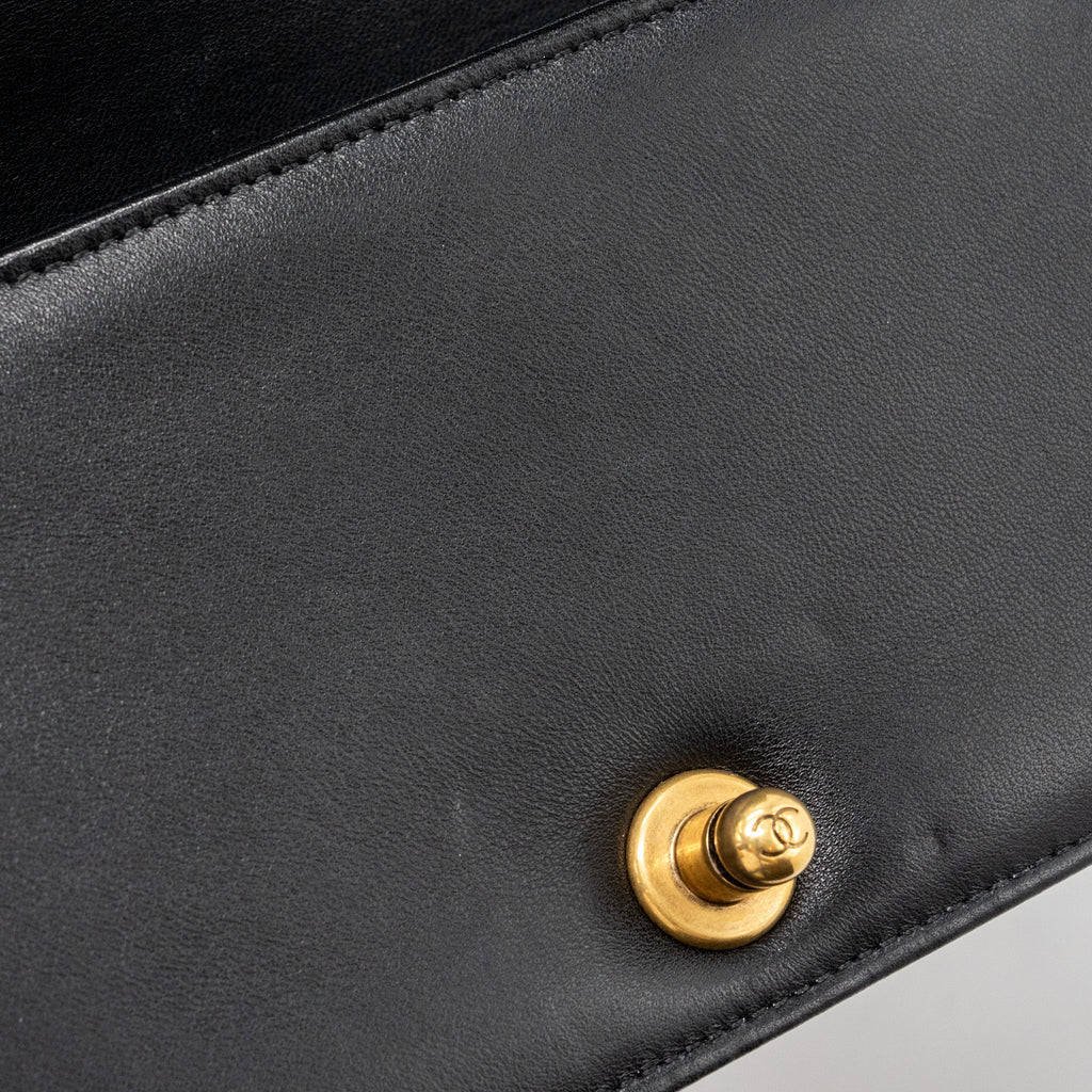 CHANEL SMALL BOY BAG RABBIT HAIR LIMITED EDITION LAMBSKIN BLACK GHW
