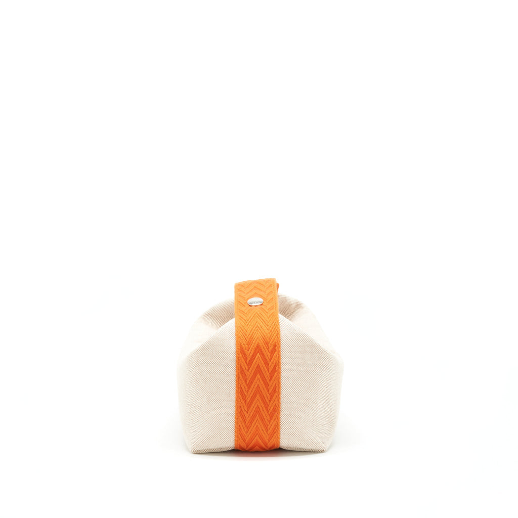 HERMES TROUSSE DE TOILETTE BRIDE A BRAC PETIT MODELE BEIGE/ORANGE