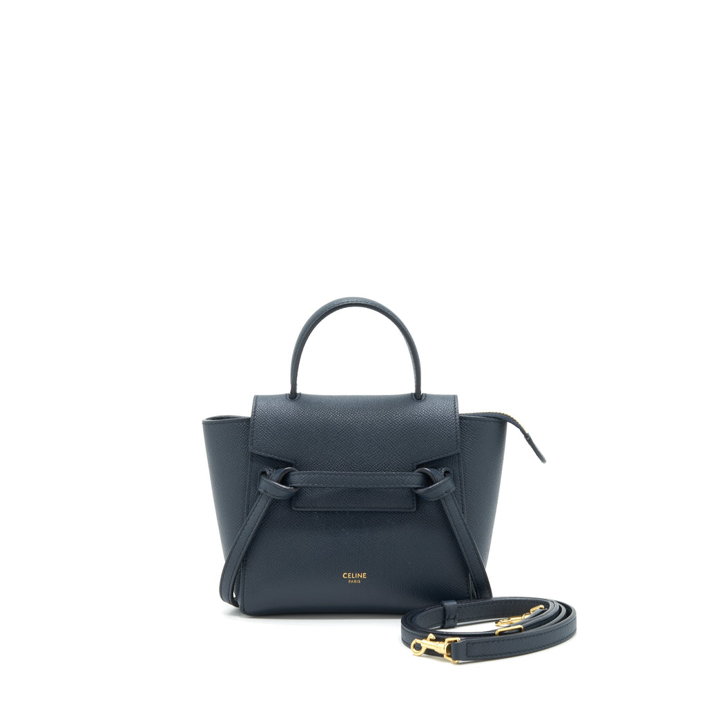 CELINE PICO BELT BAG GRAINED CALFSKIN NAVY GHW