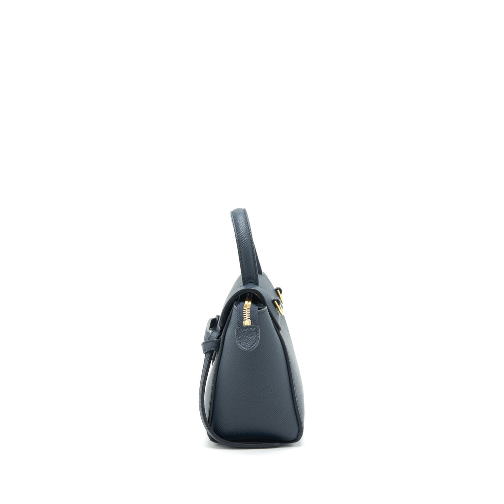 CELINE PICO BELT BAG GRAINED CALFSKIN NAVY GHW