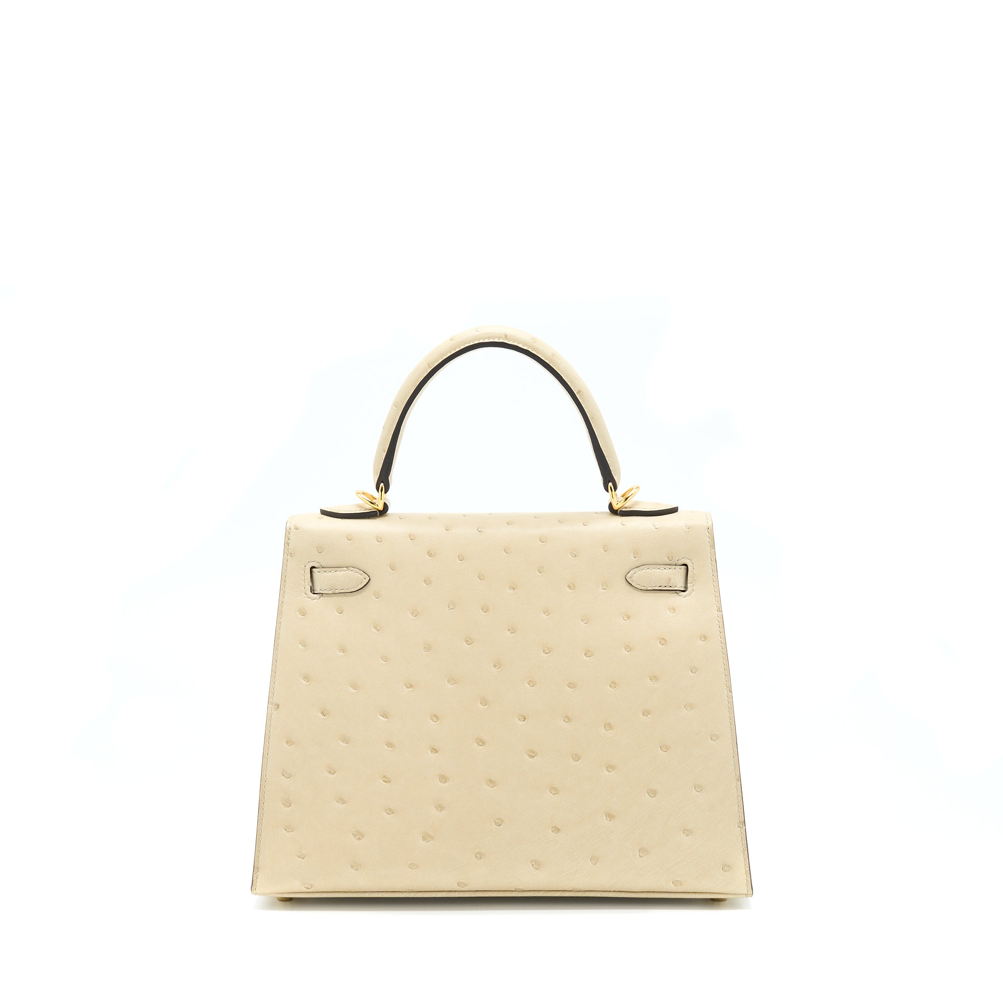 HERMES KELLY 25 OSTRICH 3C PARCHEMIN GHW