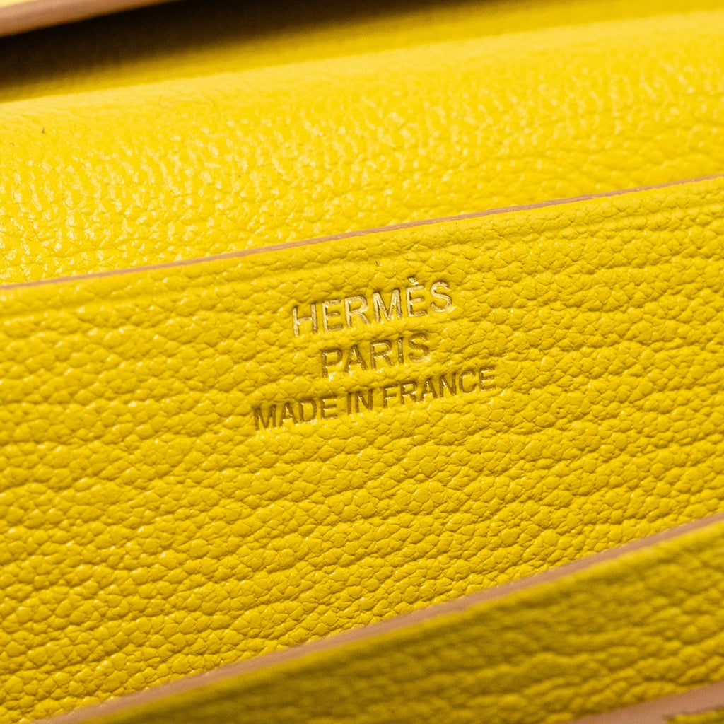 HERMES BEARN LONG WALLET CHEVRE MYSORE 2P CUMIN GHW