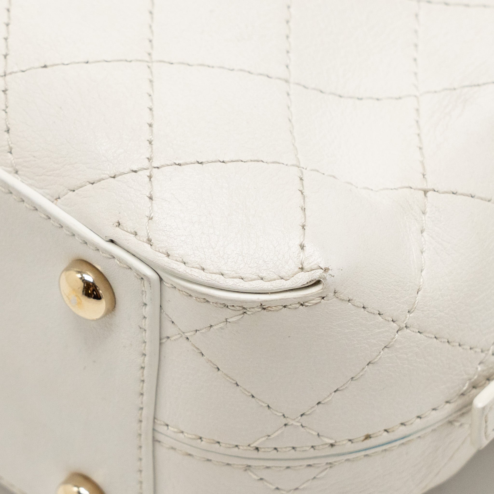 CHANEL MINI CAMERA BAG WITH CHAIN CALFSKIN WHITE LGHW