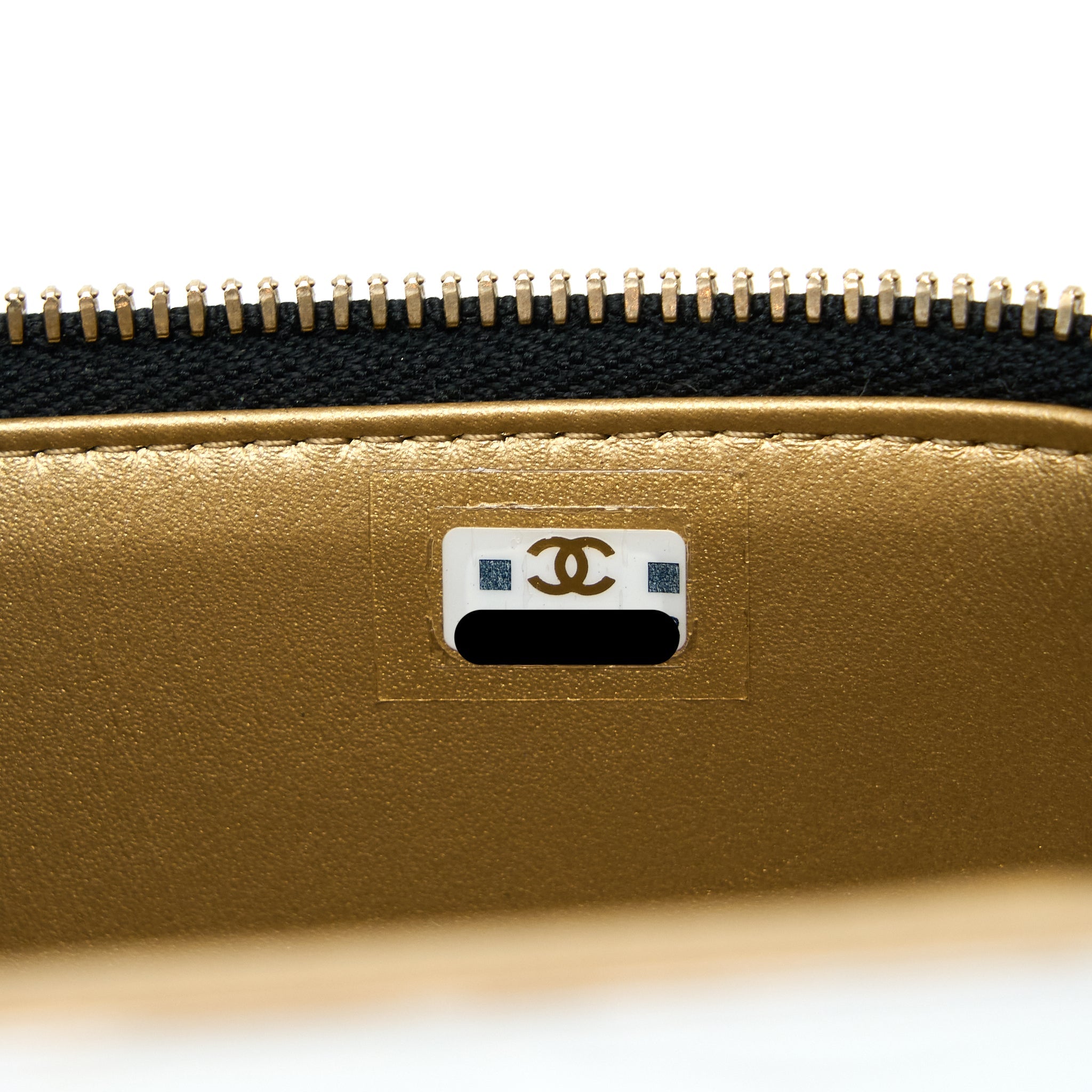 CHANEL 22B PEARL CRUSH LONG VANITY WITH CHAIN LAMBSKIN BLACK GHW (MICROCHIP)