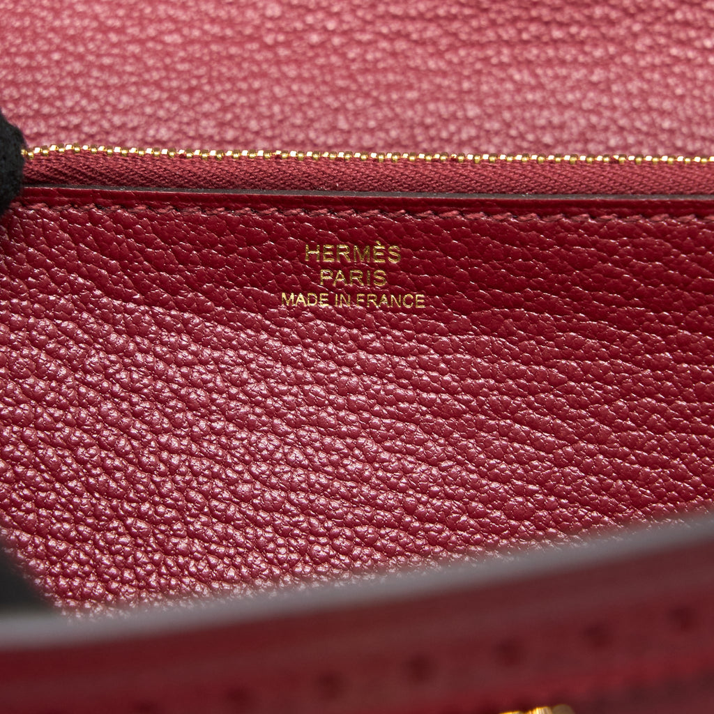 HERMES KELLY CLASSIC GHILLIES WALLET SWIFT K1 ROUGE GRENAT GHW