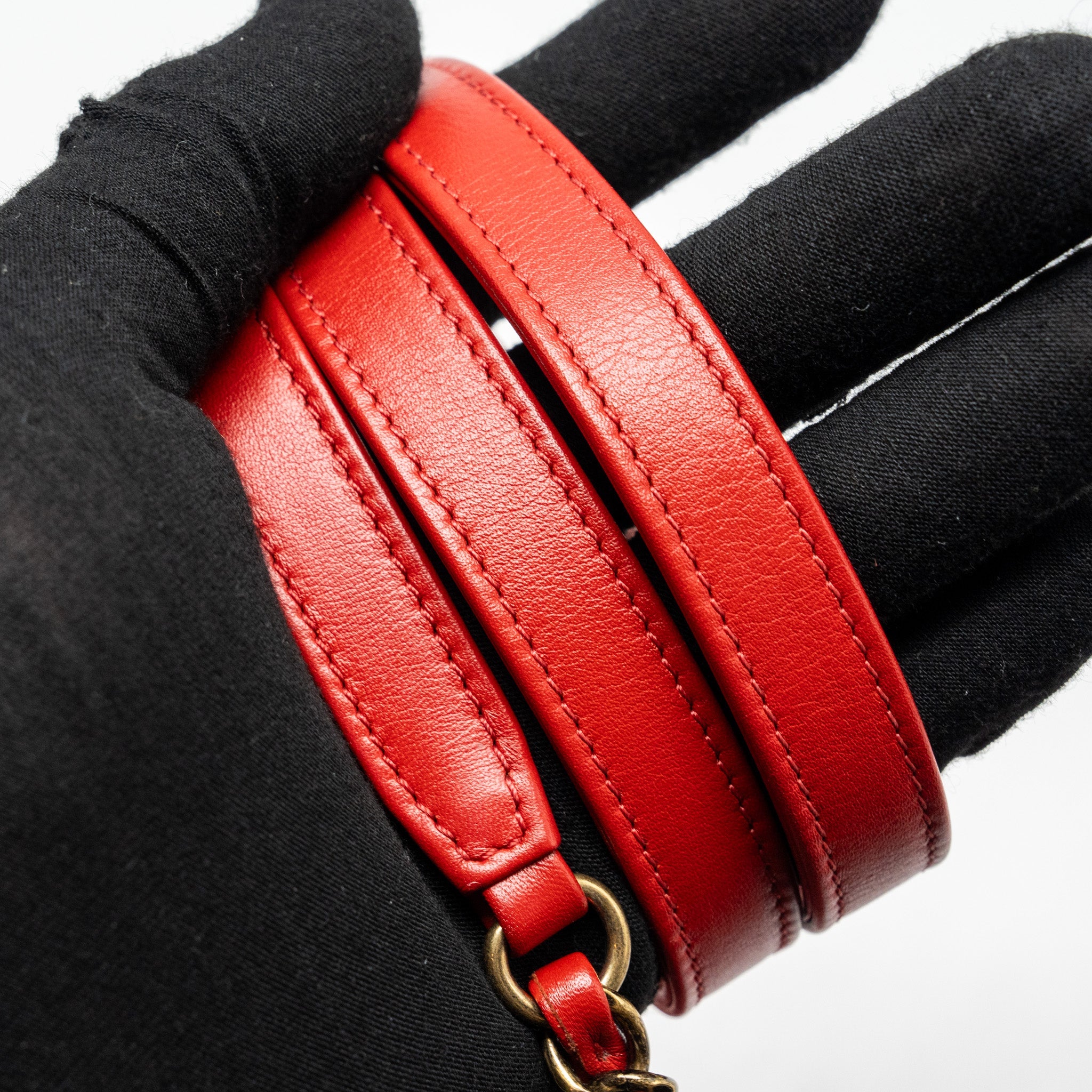 CHANEL MEDIUM COCO CURVE FLAP BAG CALFSKIN RED GHW