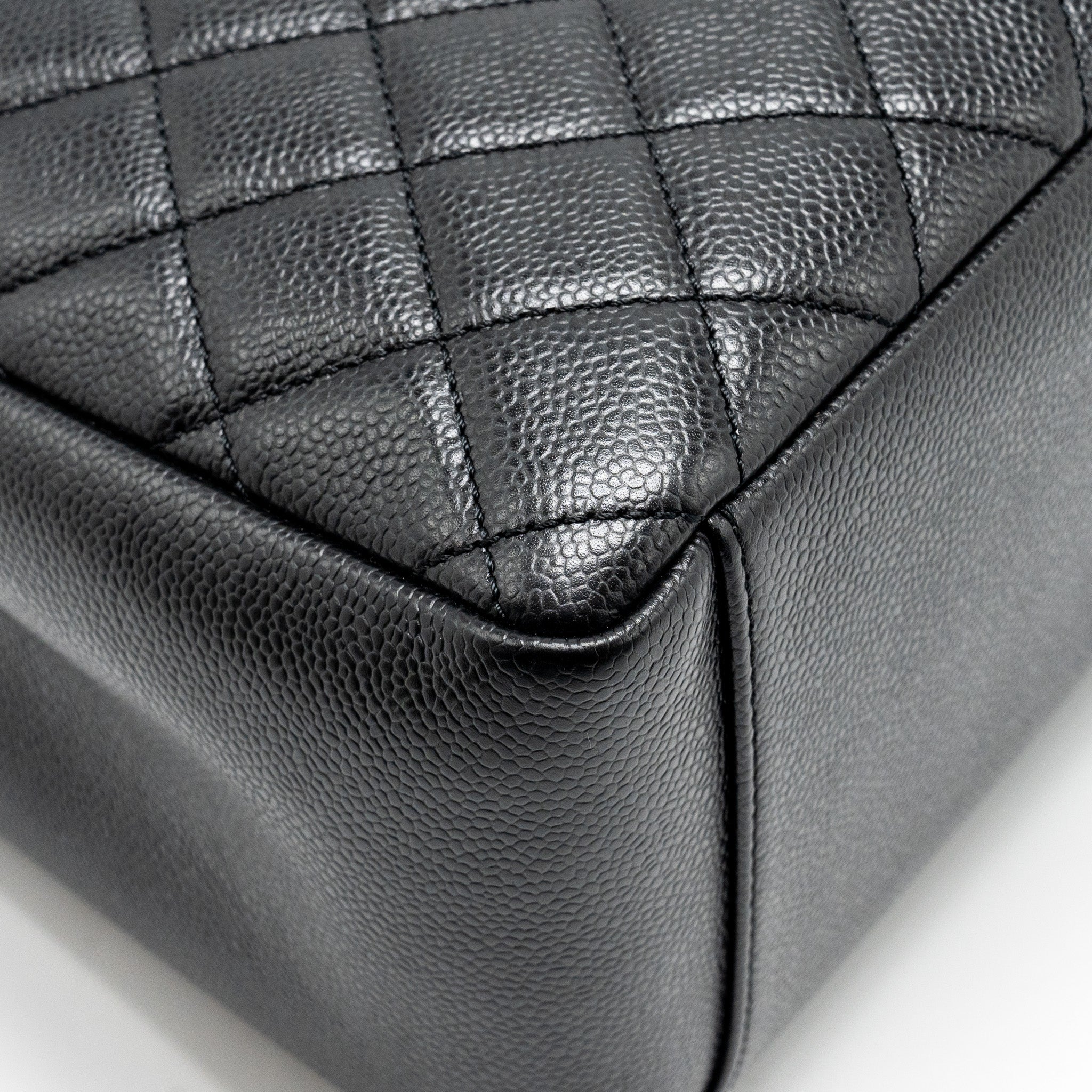 CHANEL GRAND SHOPPING TOTE BAG CAVIAR BLACK SHW