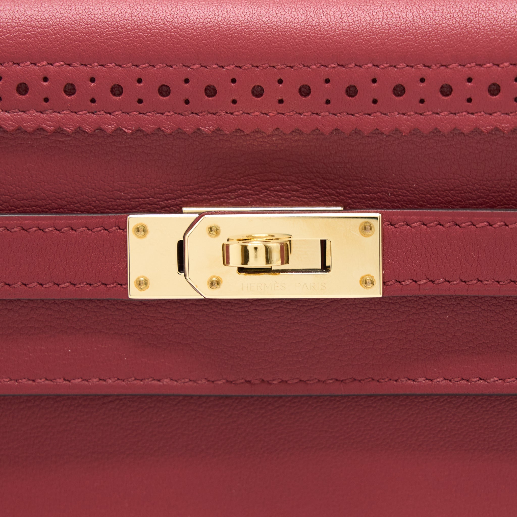 HERMES KELLY CLASSIC GHILLIES WALLET SWIFT K1 ROUGE GRENAT GHW