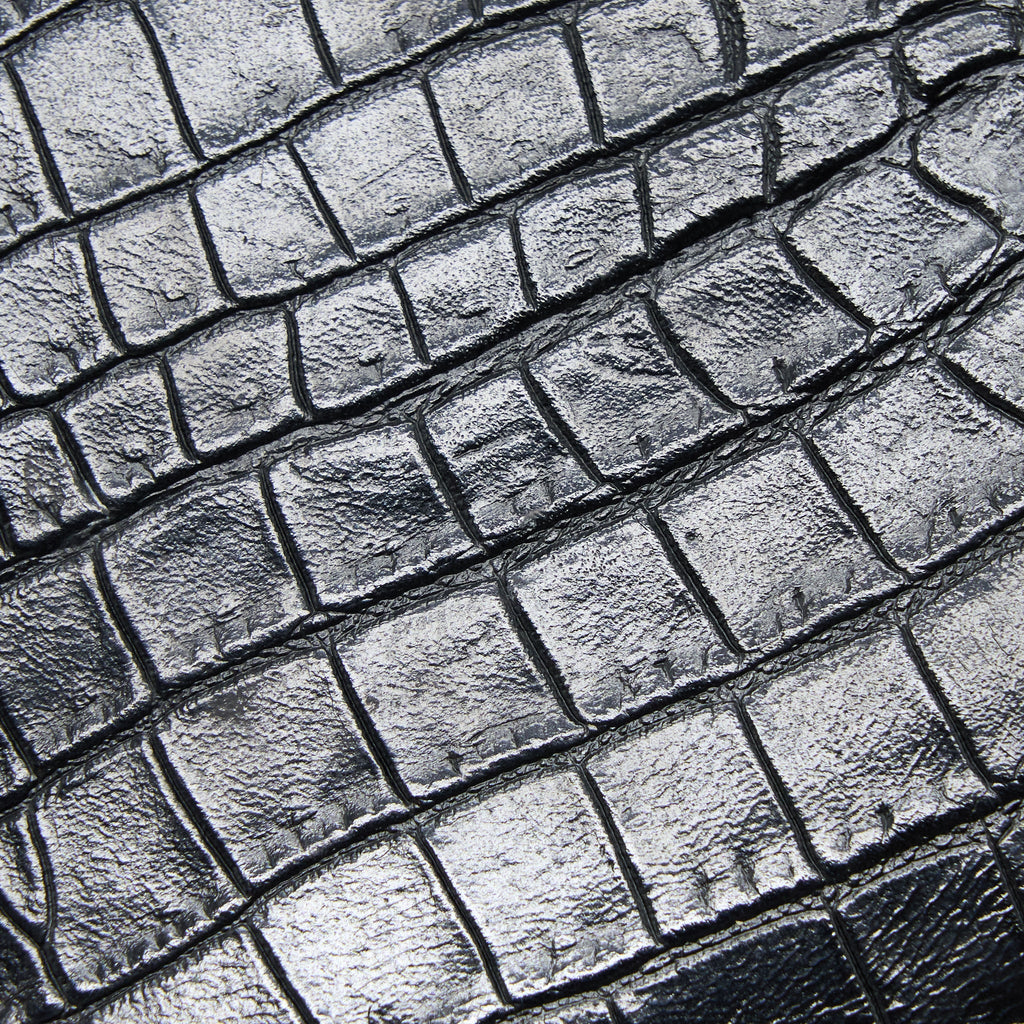 SAINT LAURENT KATE TASSEL CROC EMBOSSED CALFSKIN BLACK SHW