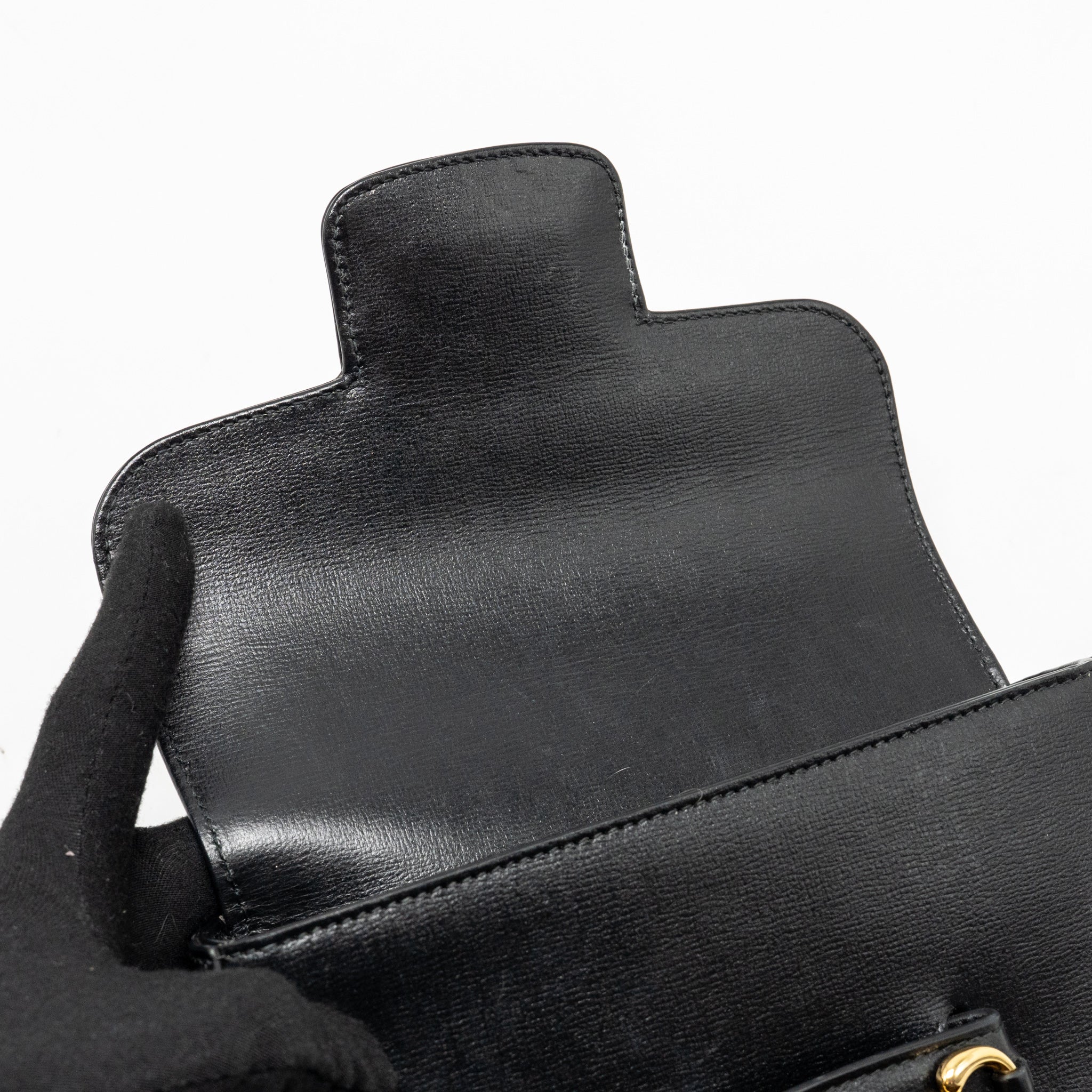 GUCCI HORSEBIT 1955 SMALL SHOULDER BAG CALFSKIN BLACK GHW