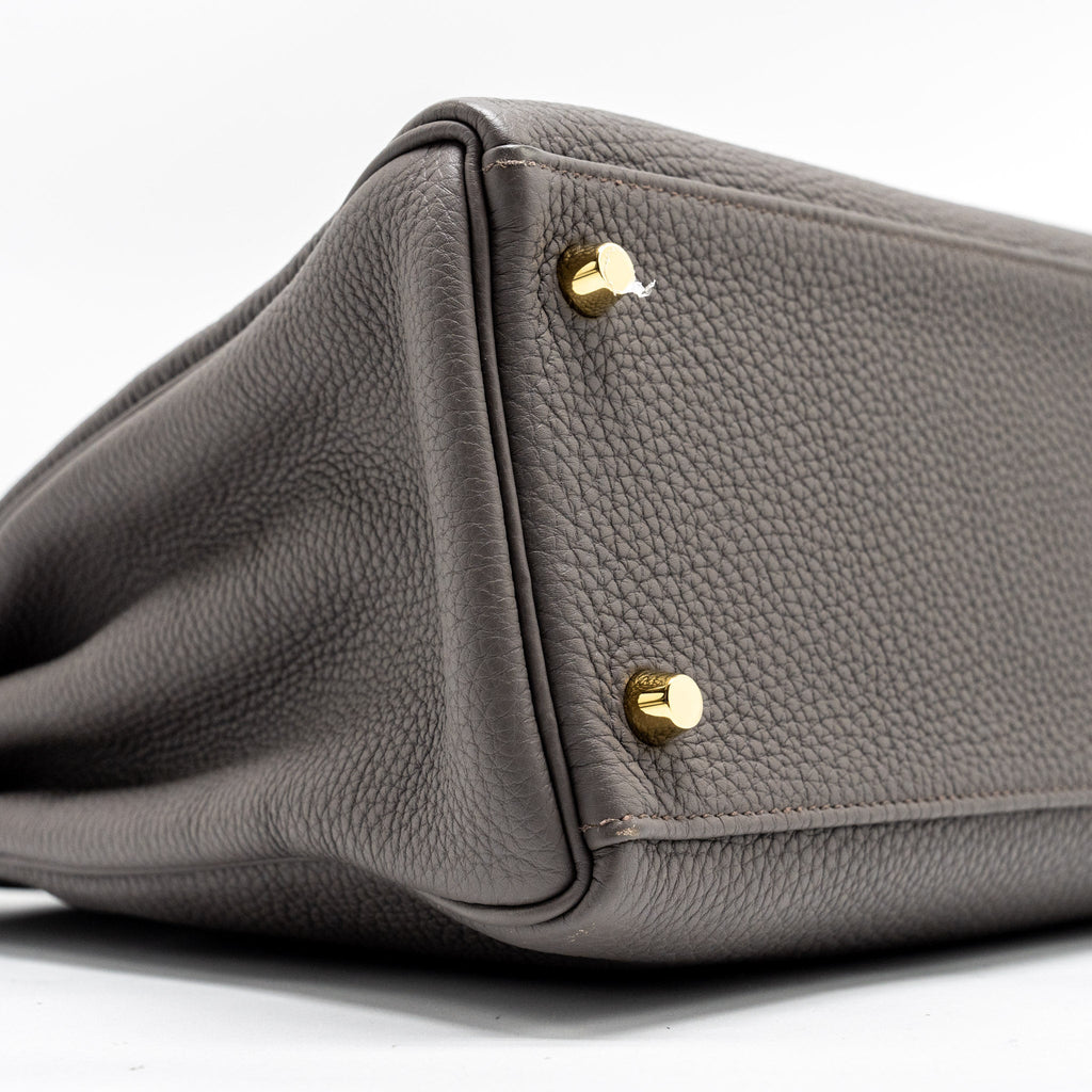 HERMES KELLY 32 TOGO 8F GRIS ETAIN GHW