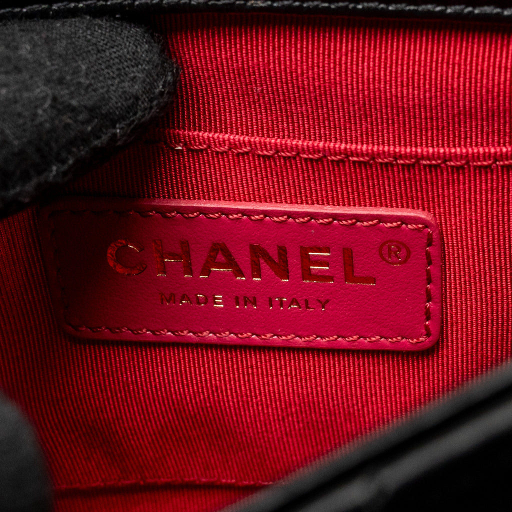 CHANEL QUILTED SQUARE FLAP BAG LAMBSKIN BLACK GHW