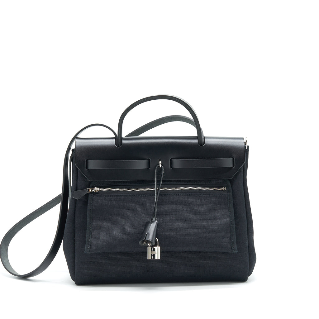 HERMES HERBAG ZIP 31 RETOUR BAG BLACK SHW